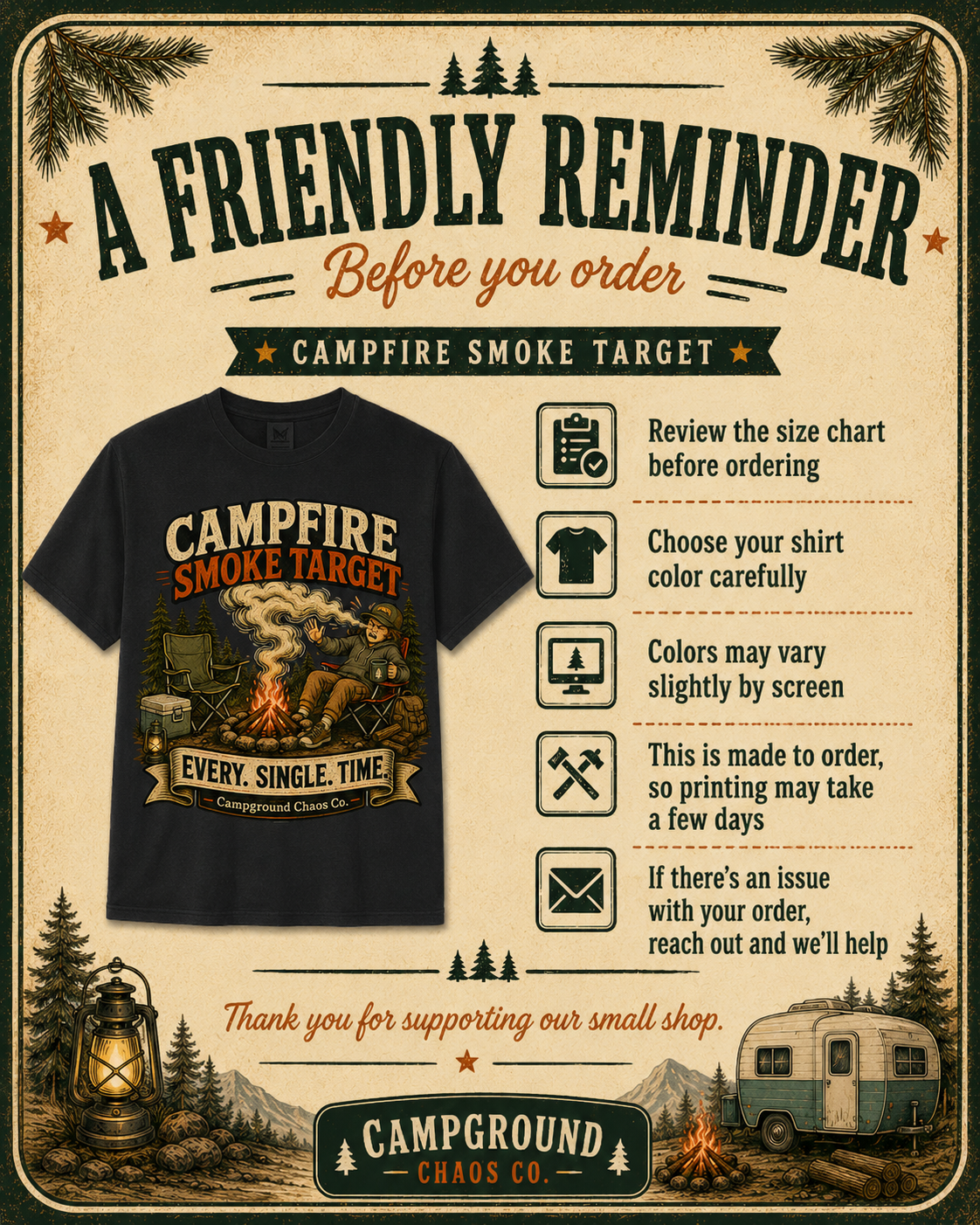 Campfire Smoke Target Shirt