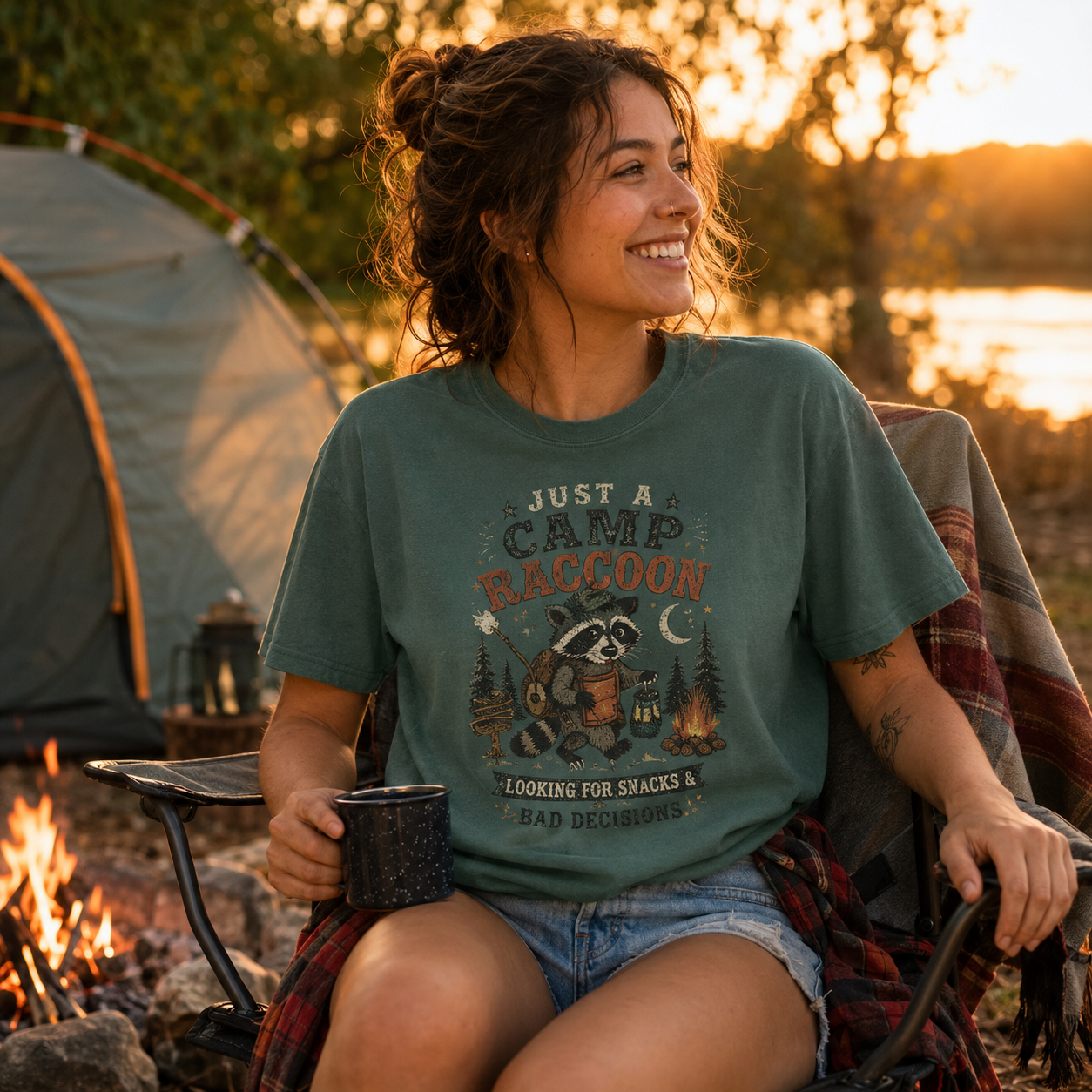 Just A Camp Raccoon Shirt